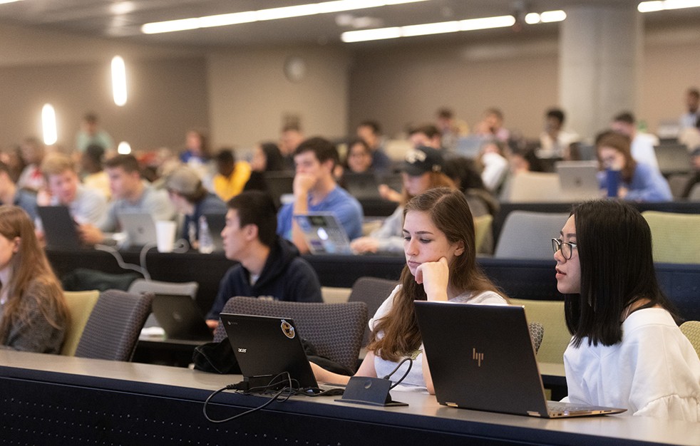 students in a lecture hall during a seminar