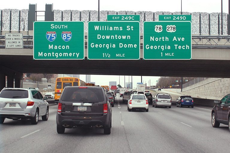 Cars driving on highway