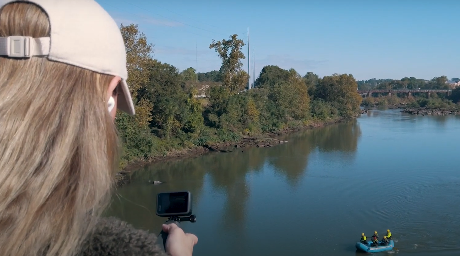 A researcher using the digital twin camera to enhance water safety.